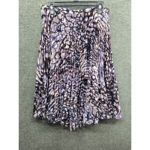 Atelier Skirt Women's 10 Pleated Purple Woven Midi NWT